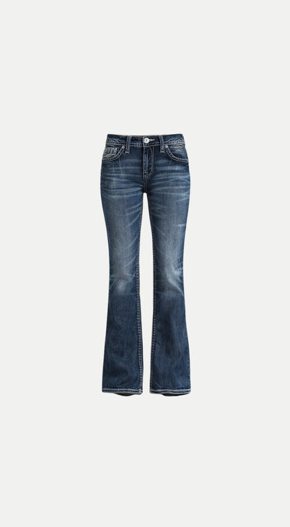 BOOTCUT DENIM JEANS DARK WASH